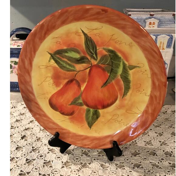 Tuscan Pear Serving Platter 11” . Certified International Susan Winget Ceramic - Picture 2 of 7